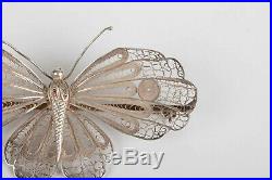Broche Papillon Argent Filigrané 19ème siècle Art Nouveau Jugenstil Autriche