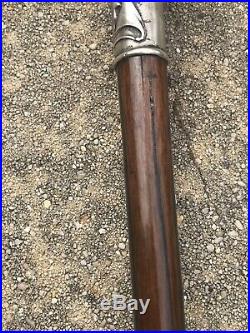 CANNE Ancienne -Pommeau Argent ART NOUVEAU NOUILLE Antique Walking Stick XX 1900