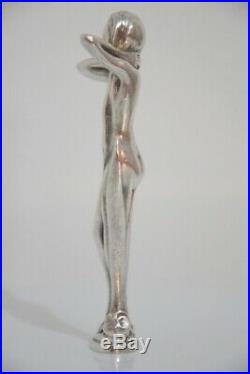 Cachet en argent Sculpture femme Elégante art nouveau
