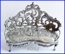 Canapé banquette meuble miniature argent massif Ancien silver antique