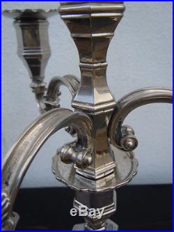 Candélabres bronze argenté flambeau régence époque 19ème