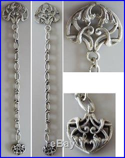 Chaine giletière chatelaine en argent massif ART NOUVEAU Jugendstil silver chain