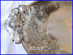 Christofle Gallia corbeille métal argenté décor de pavots art nouveau 1900/1937