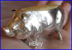 Cochon porte aiguilles argent massif WH SPARROW Sterling Silver Birmingham 1904