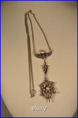 Collier Ancien Art Nouveau Argent Massif Antique Solid Silver Necklace
