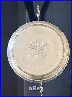 Coupe Art Déco compotier coupe à fruits en métal argenté et cristal