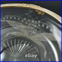 Coupe en cristal et argent massif Art Nouveau muguet Minerve
