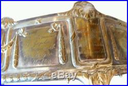 Coupe metal argente et cristal art nouveau. Souvenir du casino d'illzach. 1908