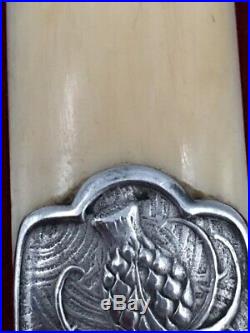 Coupe papier argent chardons Art Nouveau / Antique silver letter opener