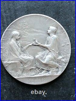 France, Médaille, Noces, Mariage, Semper, 1902, Roty, argent 31,41g art nouveau