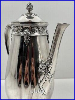 Gallia Christofle Verseuse Cafetière métal argenté Art nouveau 1900