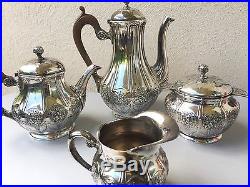 Gallia Christofle, service à thé café en métal argenté Art Nouveau vers 1900