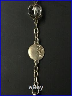 Grand chapelet cristal argent vermeil Art Nouveau Antique crystal silver rosary