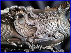 Jardinière surtout de table en bronze/métal argenté / Style Louis XV Art Nouveau