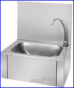 Lave-Main Mural Lavabo À Commande Fémorale Au Genou Robinet 140mm Inox/Laiton