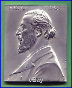 Médaille Art Nouveau Henri Moissan prix Nobel de chimie par Chaplin argent