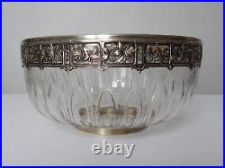 Magnifique Coupe Saladier en cristal Baccarat argent massif vermeil Art nouveau