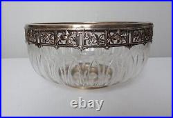 Magnifique Coupe Saladier en cristal Baccarat argent massif vermeil Art nouveau