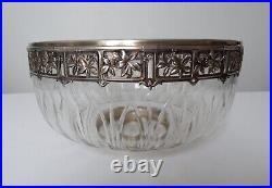 Magnifique Coupe Saladier en cristal Baccarat argent massif vermeil Art nouveau