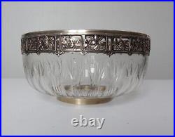 Magnifique Coupe Saladier en cristal Baccarat argent massif vermeil Art nouveau