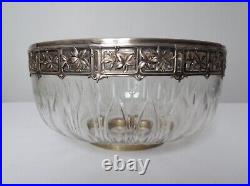 Magnifique Coupe Saladier en cristal Baccarat argent massif vermeil Art nouveau