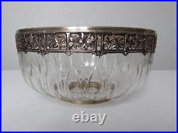 Magnifique Coupe Saladier en cristal Baccarat argent massif vermeil Art nouveau