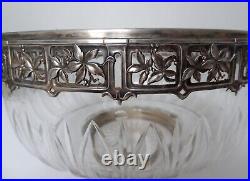 Magnifique Coupe Saladier en cristal Baccarat argent massif vermeil Art nouveau