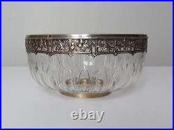 Magnifique Coupe Saladier en cristal Baccarat argent massif vermeil Art nouveau