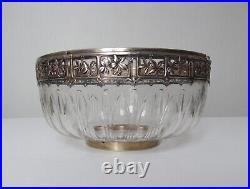 Magnifique Coupe Saladier en cristal Baccarat argent massif vermeil Art nouveau