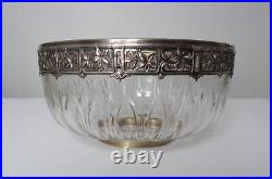 Magnifique Coupe Saladier en cristal Baccarat argent massif vermeil Art nouveau