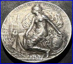 Médaille Art Nouveau argent Ville de PARIS Secours Mutuels 1924 PRUDHOMME