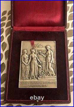 Médaille Plaque Dubois En Argent Art Deco Nouveau Silver Medal Caisse D Épargne