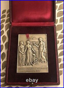 Médaille Plaque Dubois En Argent Art Deco Nouveau Silver Medal Caisse D Épargne