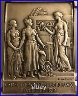 Médaille Plaque Dubois En Argent Art Deco Nouveau Silver Medal Caisse D Épargne