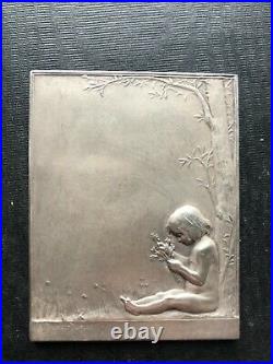Médaille argent massif Dupuis Art Nouveau 1892 horticulture 80,6 g silver