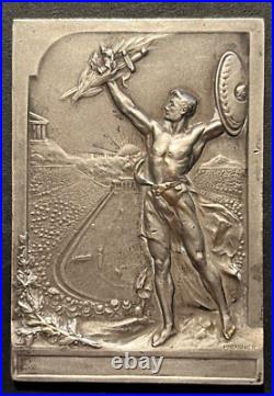 Médaille art nouveau Jeux olympique Athènes 1906 P. Vannier Bronze argenté