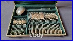 Ménagère Metal argenté ERCUIS 37 Pieces 90gr uniplat Cluny