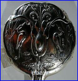 Miroir FACE à MAIN ARGENT STERLING BIRMINGHAM 1909 William AITKEN art nouveau