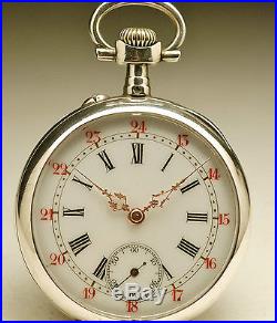 Montre ancienne gousset ART NOUVEAU en ARGENT 1900 SILVER pocket watch