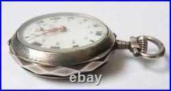 Montre gousset en ARGENT Art Nouveau vers 1900 fleurs fonctionne silver watch