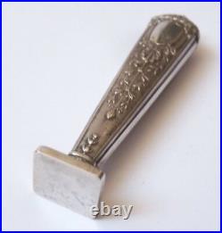 Nécessaire bureau écriture ARGENT massif vers 1900 silver sceau porte plume seal