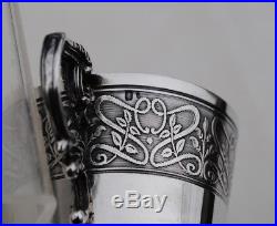 PAIRE DE TASSES EN ARGENT MASSIF ART NOUVEAU Sterling Silver 2pc Cups & Saucers