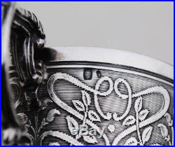 PAIRE DE TASSES EN ARGENT MASSIF ART NOUVEAU Sterling Silver 2pc Cups & Saucers