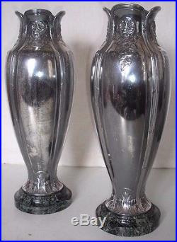 PAIRE de Vases GALLIA CHRISTOFLE Art Nouveau Métal Argenté circa 1900
