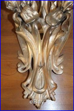 Paire d'Appliques Art Nouveau En Bronze Argenté