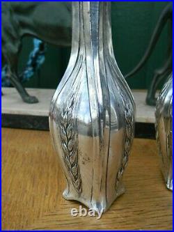 Paire de Vases Art Nouveau Argent Plaqué Silver Silber Gallia 4852 épis de blé