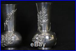 Paire de vase Art Nouveau, argent massif / Pair of small vase, solid silver