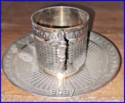 Petite tasse & soucoupe en argent poinçon Minerve poids 150gr Art Nouveau