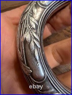 Pommeau de Canne Vers 1900 Art Nouveau Argent Massif Silver Pommel