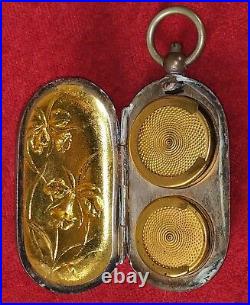 Porte Monnaie Art Nouveau Pour Louis D'or. Métal Plaqué Argent Or. France. XIX